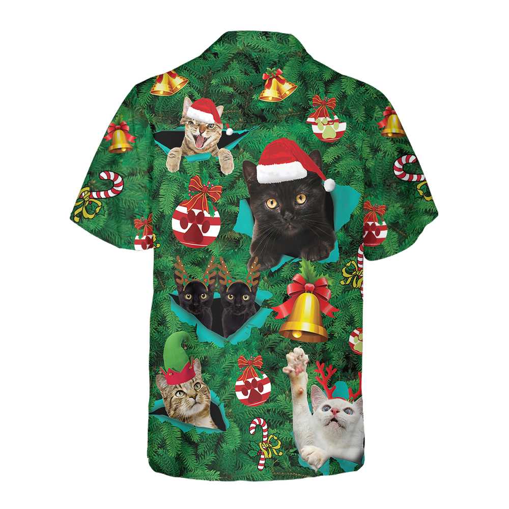 Mirla | Katter För Jul Hawaii-Skjorta Rolig Julkatt-Skjorta Bästa Presenten För Julen-Eva Jonsson