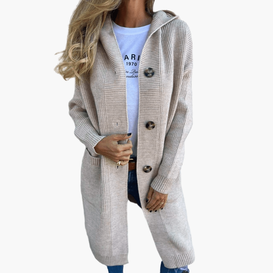 Mirla | Knitjacka Lång - Modevänlig Vardags-Cardigan för Kontor och Fritid-Eva Jonsson