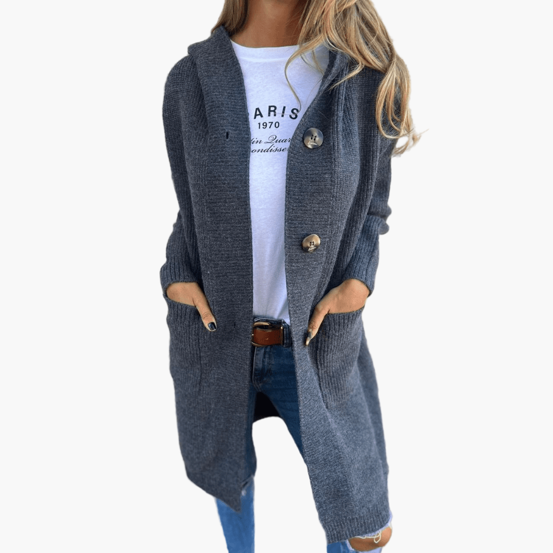 Mirla | Knitjacka Lång - Modevänlig Vardags-Cardigan för Kontor och Fritid-Eva Jonsson