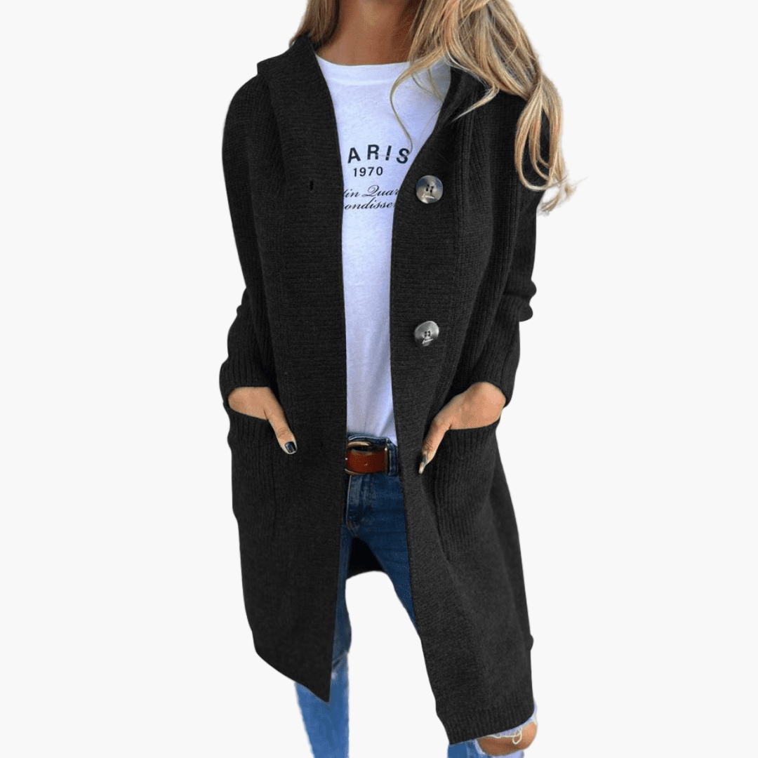 Mirla | Knitjacka Lång - Modevänlig Vardags-Cardigan för Kontor och Fritid-Eva Jonsson