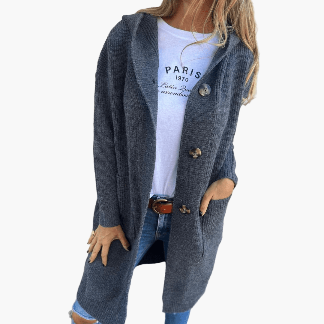 Mirla | Knitjacka Lång - Modevänlig Vardags-Cardigan för Kontor och Fritid-Eva Jonsson