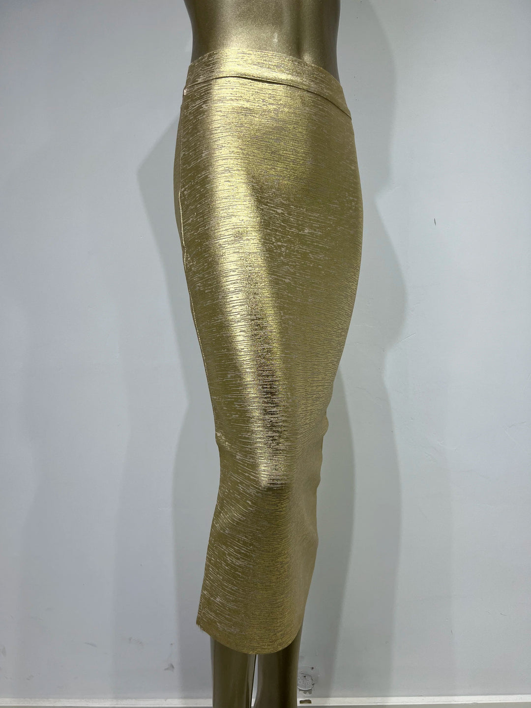 Mirla | Kvinna Sommarkjol Sexy Silver Guld Brons Midi Bandage Kjóle High Street Designer Smal Fest Midi Blyertkjol 78Cm-Eva Jonsson