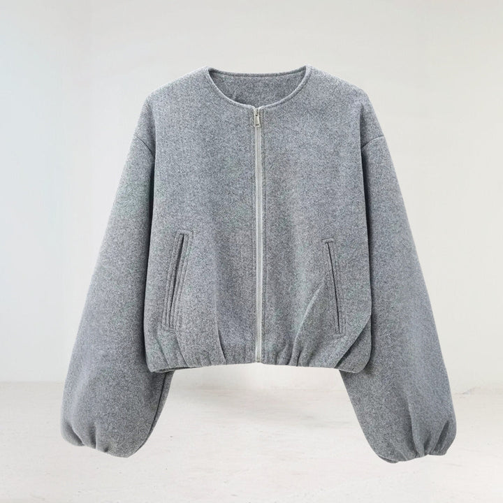 Mirla | Kvinnor Ballonärm Zip-Up Bomberjacka-Eva Jonsson