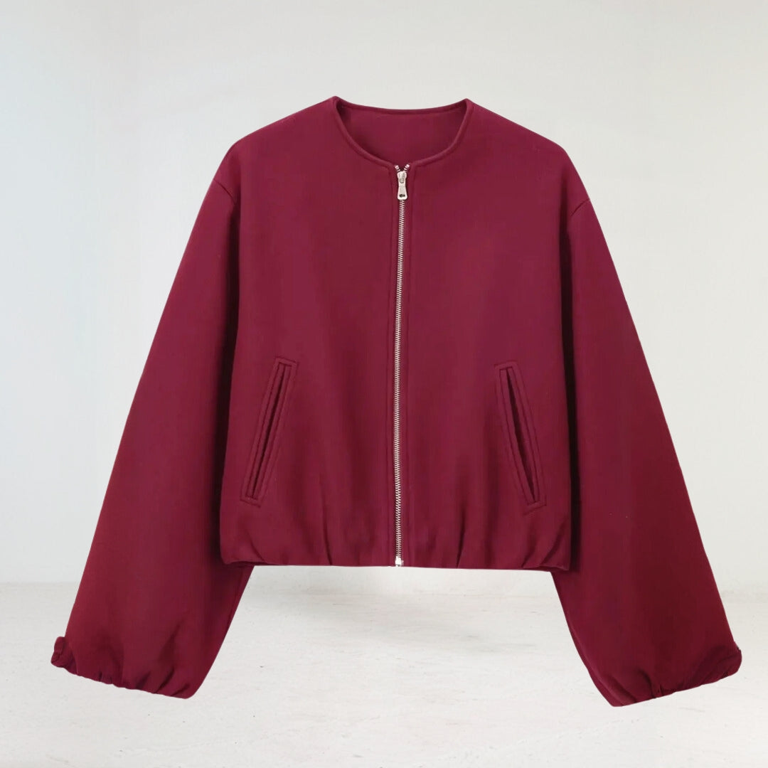 Mirla | Kvinnor Ballonärm Zip-Up Bomberjacka-Eva Jonsson