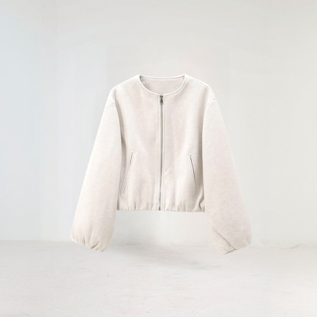 Mirla | Kvinnor Ballonärm Zip-Up Bomberjacka-Eva Jonsson