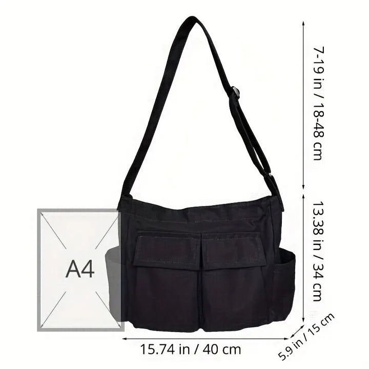 Mirla | Kvinnor Vintage Handväska Canvas Tonåring Axel Tote Väskor Leveransväska Dam Avslappnad Handväska Crossbody Plånbok-Eva Jonsson