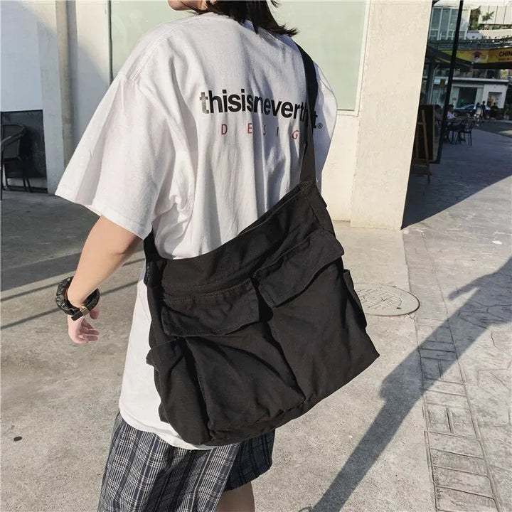 Mirla | Kvinnor Vintage Handväska Canvas Tonåring Axel Tote Väskor Leveransväska Dam Avslappnad Handväska Crossbody Plånbok-Eva Jonsson