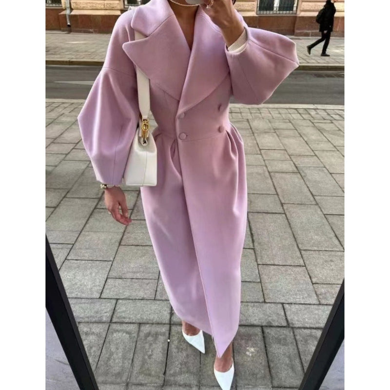 Mirla | Långkappa Dubbelknäppning Elegant Snitt Reverskrage Sitter tajt-Eva Jonsson