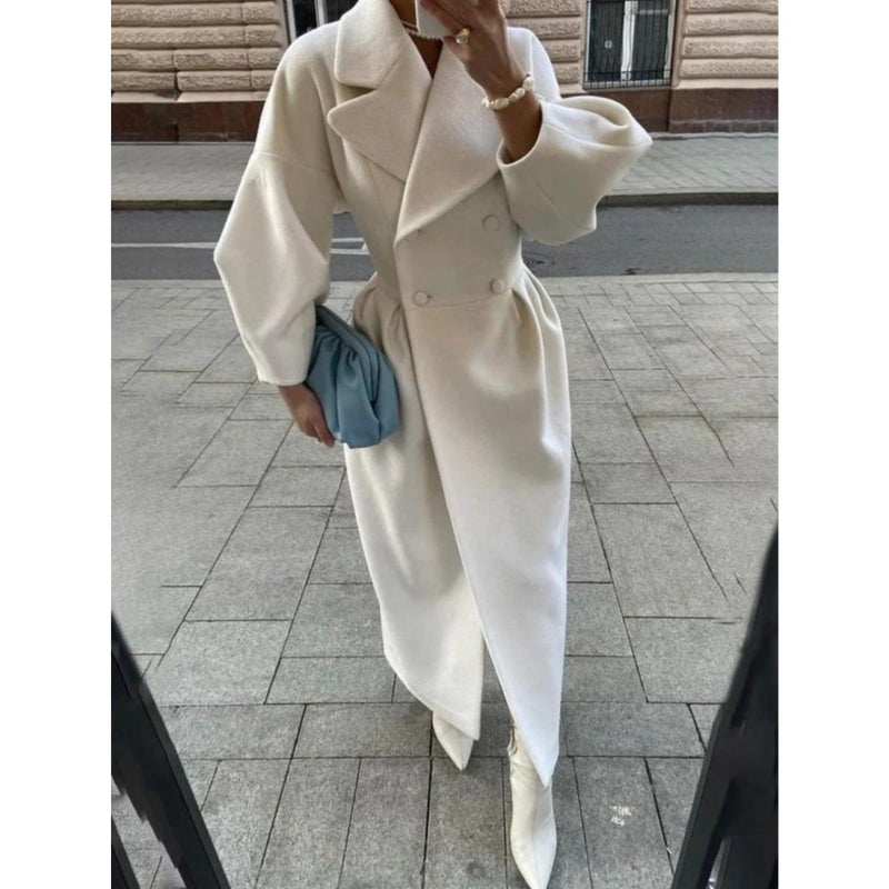 Mirla | Långkappa Dubbelknäppning Elegant Snitt Reverskrage Sitter tajt-Eva Jonsson