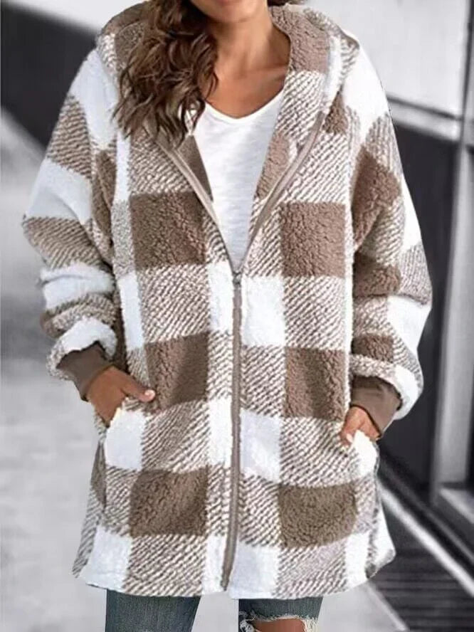 Mirla | Långt Rutig Oversize Kappan-Eva Jonsson