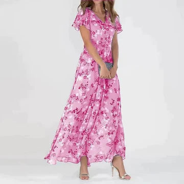 Mirla | Långt sommarklänning med blommönster-Eva Jonsson