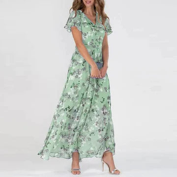 Mirla | Långt sommarklänning med blommönster-Eva Jonsson