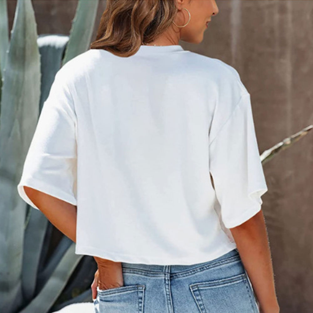 Mirla | Lätt, Enfärgat, Kurbart T-shirt med Rund Halsringning för Damer-Eva Jonsson