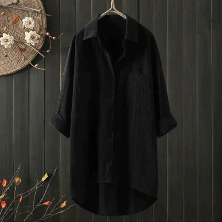 Mirla | Lätt Oversize Blus i Bomull-Eva Jonsson
