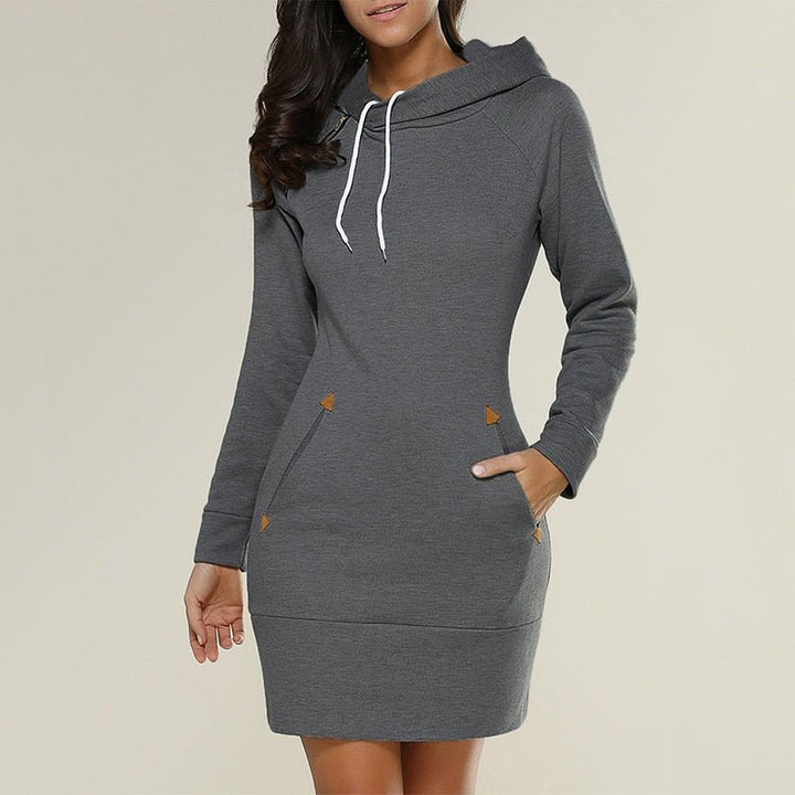 Mirla | Lättsamt hoodie-klänning över knäet-Eva Jonsson