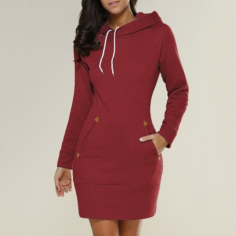 Mirla | Lättsamt hoodie-klänning över knäet-Eva Jonsson