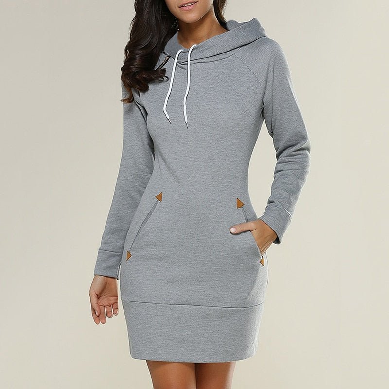 Mirla | Lättsamt hoodie-klänning över knäet-Eva Jonsson