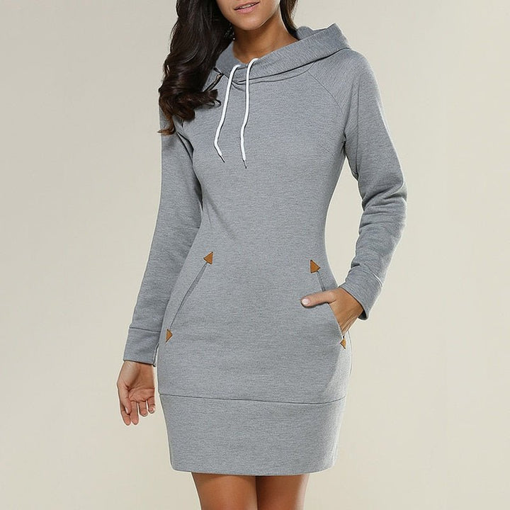Mirla | Lättsamt hoodie-klänning över knäet-Eva Jonsson