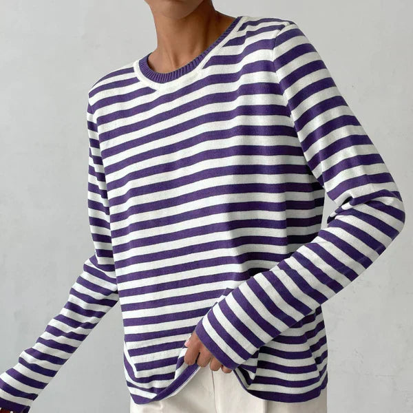 Mirla | Luftigt Lätt Randig T-shirt-Eva Jonsson
