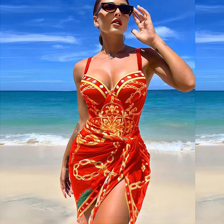 Mirla | Lyx Ny Två Dela Kvinnor Bikini Set Push Up Blommönster Bikini Strappy Bandage Badkläder Brasilien Bikini Baddräkt-Eva Jonsson