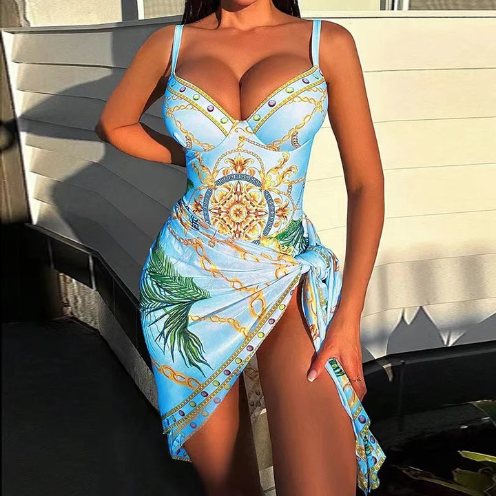 Mirla | Lyx Ny Två Dela Kvinnor Bikini Set Push Up Blommönster Bikini Strappy Bandage Badkläder Brasilien Bikini Baddräkt-Eva Jonsson