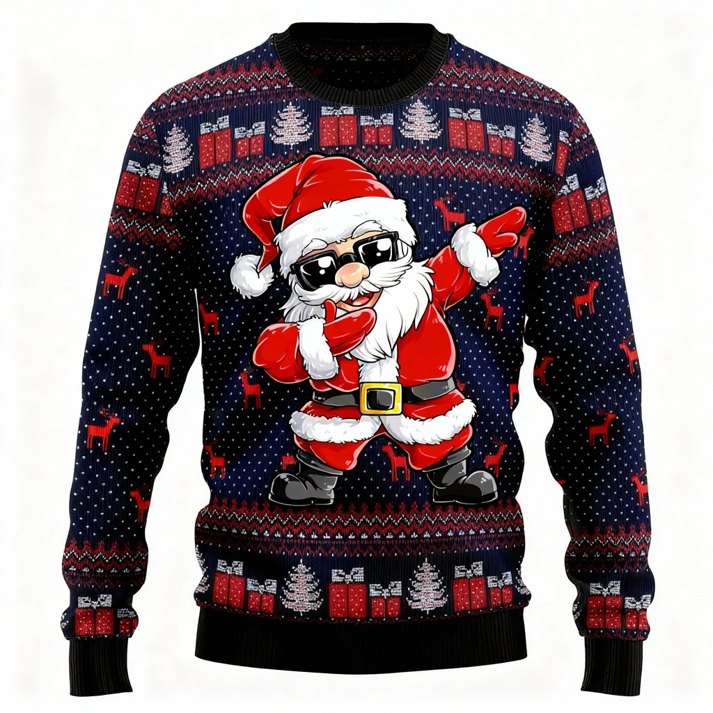 Eva Jonsson | Maximal Nöje Minimal Ansträngning: Goofy Santa Print Semestertröja-Eva Jonsson