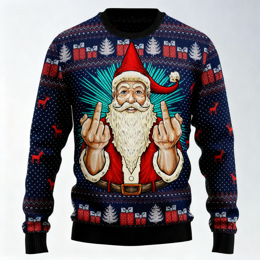 Eva Jonsson | Maximalt Nöje Minimal Ansträngning: Santa Print Högtidströja-Eva Jonsson