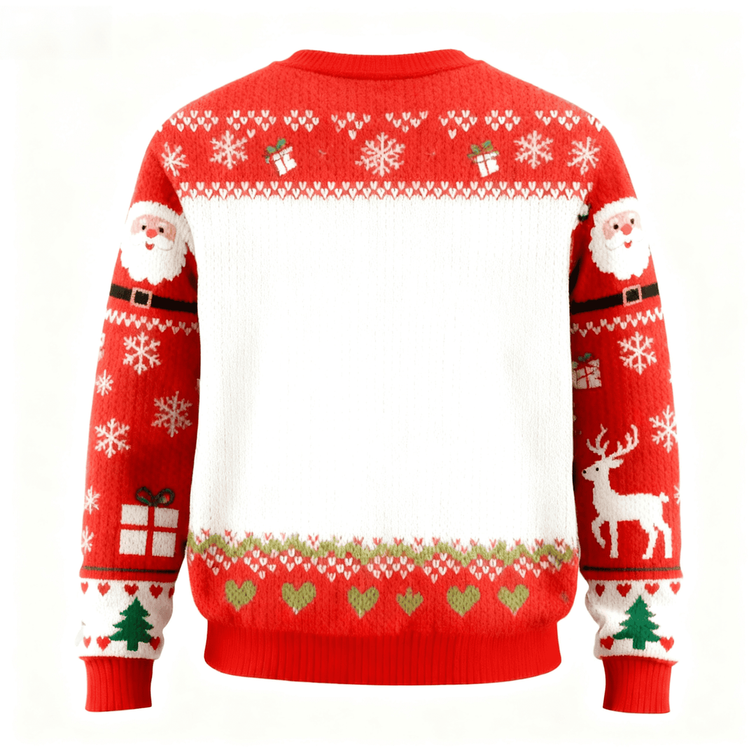 Mirla | Mjuk Fleece Santa & Jesus Mönster Ful Tröja - Unisex Julfest Nödvändigheter-Eva Jonsson