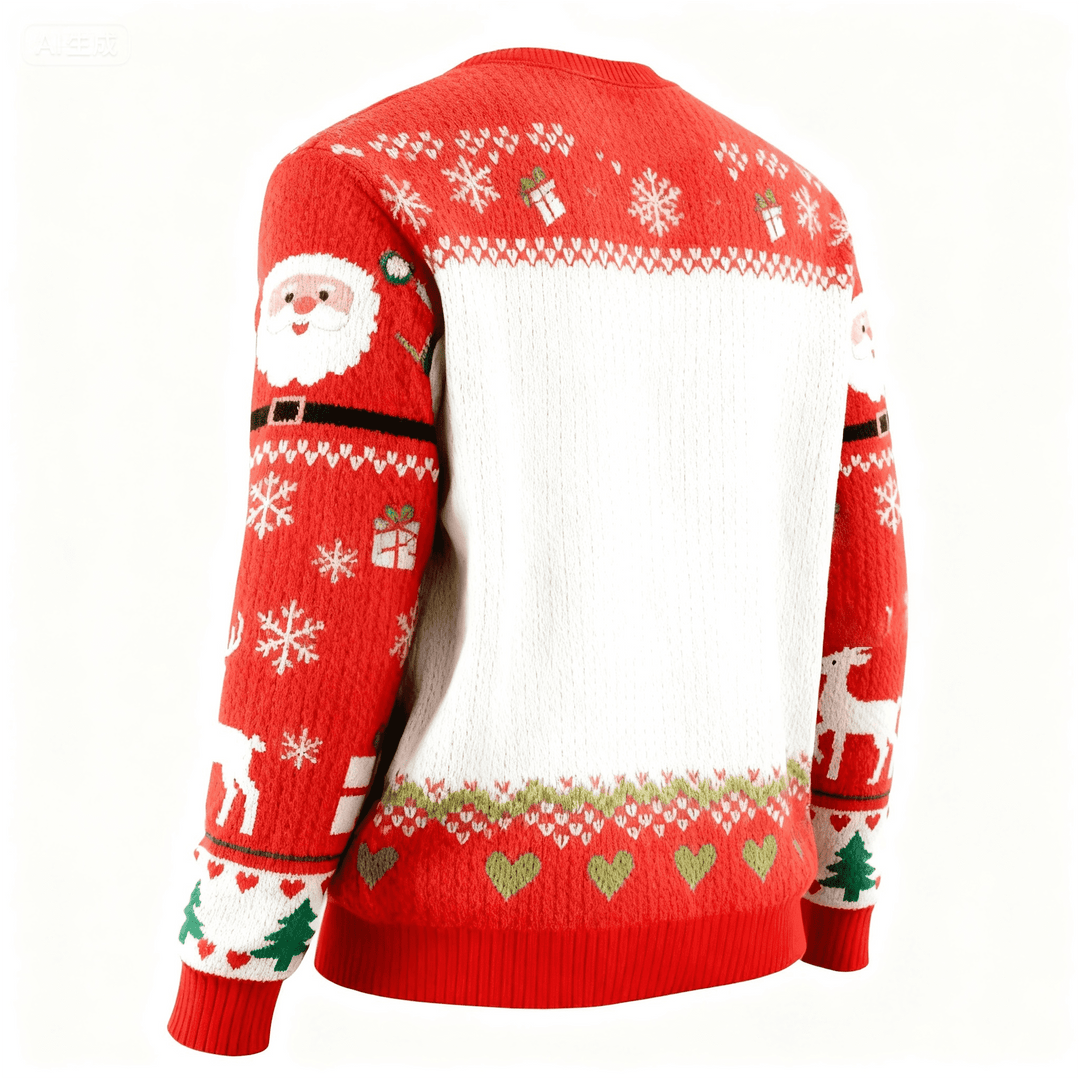 Mirla | Mjuk Fleece Santa & Jesus Mönster Ful Tröja - Unisex Julfest Nödvändigheter-Eva Jonsson