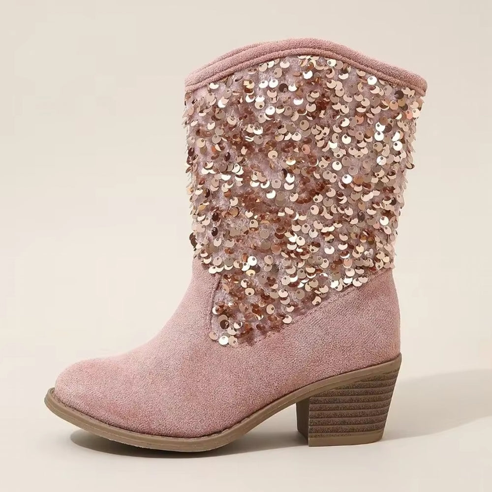 Mirla | Mode Barn Flickor Chelsea Skor Glittra Tjocka Klackar-Eva Jonsson
