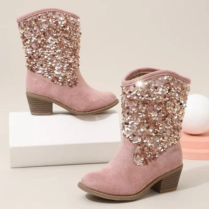 Mirla | Mode Barn Flickor Chelsea Skor Glittra Tjocka Klackar-Eva Jonsson