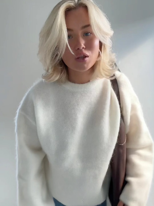Mirla | Mysig Mjuk Mohairstickad Tröja-Eva Jonsson