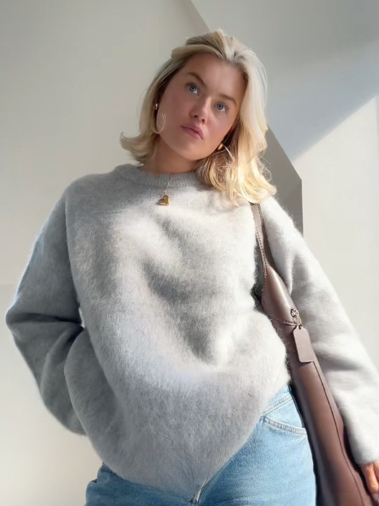 Mirla | Mysig Mjuk Mohairstickad Tröja-Eva Jonsson