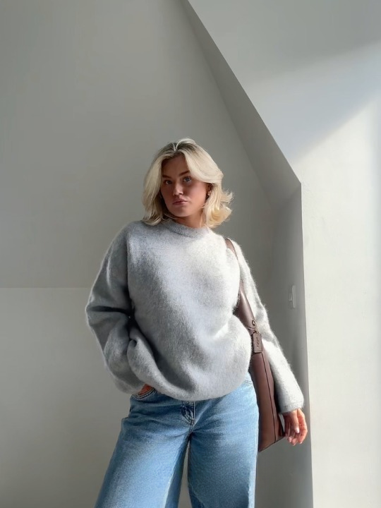 Mirla | Mysig Mjuk Mohairstickad Tröja-Eva Jonsson