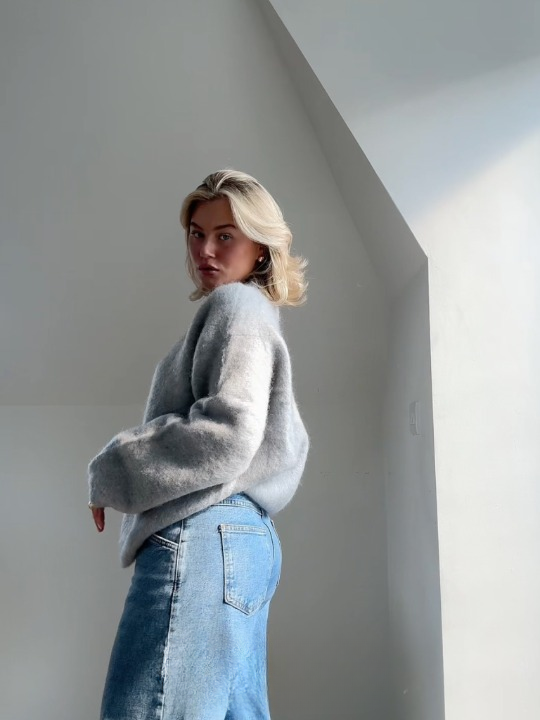 Mirla | Mysig Mjuk Mohairstickad Tröja-Eva Jonsson