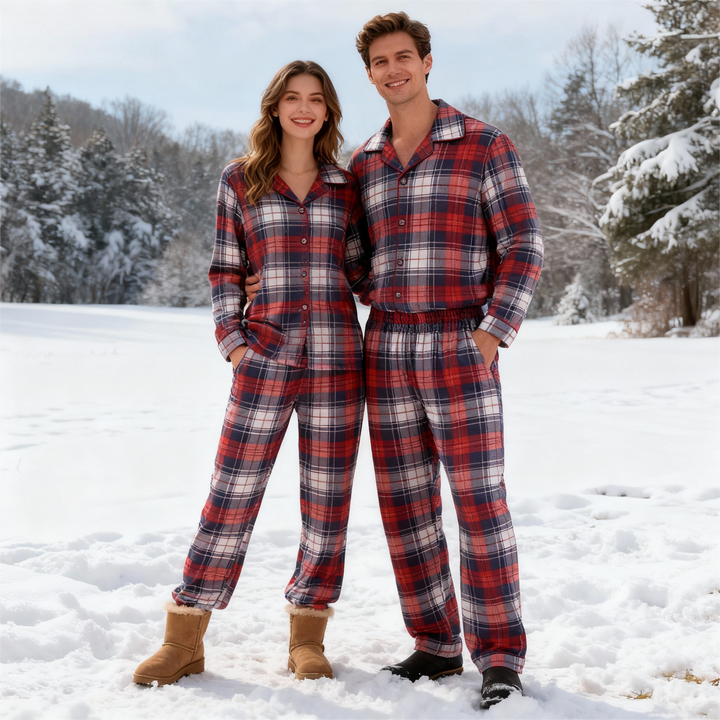 Eva Jonsson | Mysiga Rutig Knäpp-Fram Pyjamaset För Julen-Eva Jonsson