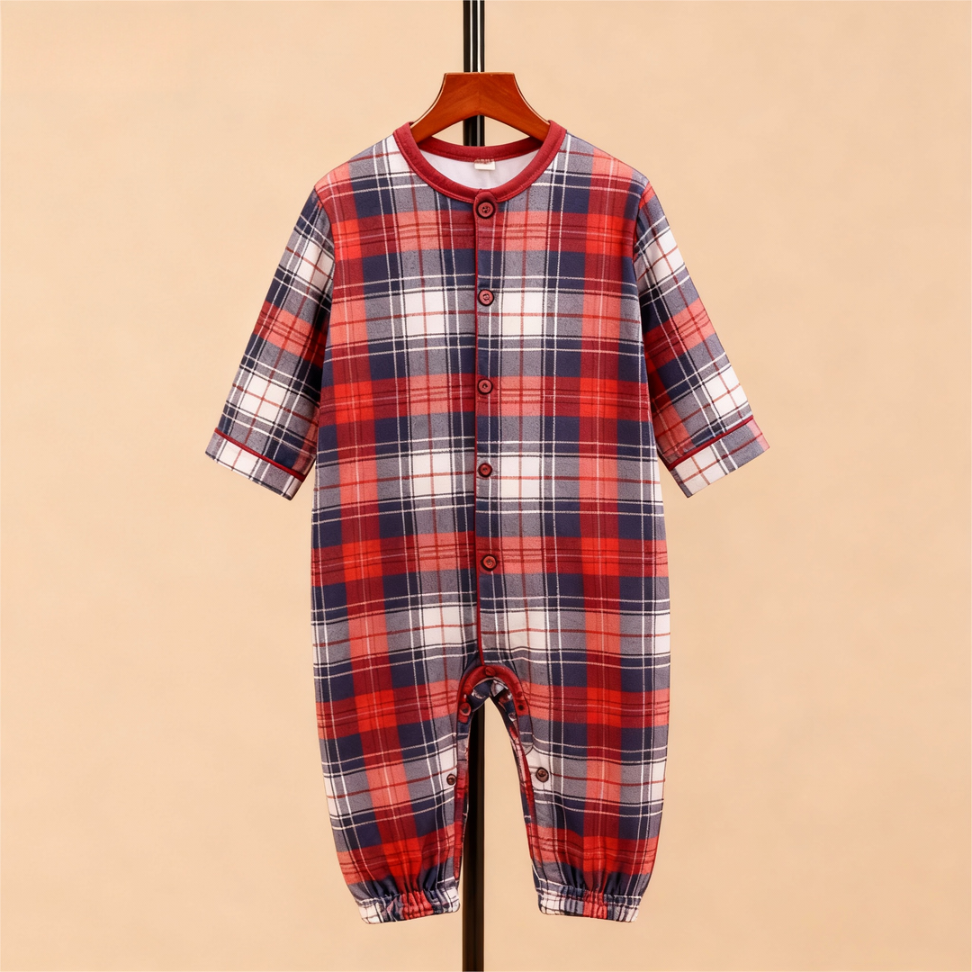 Eva Jonsson | Mysiga Rutig Knäpp-Fram Pyjamaset För Julen-Eva Jonsson