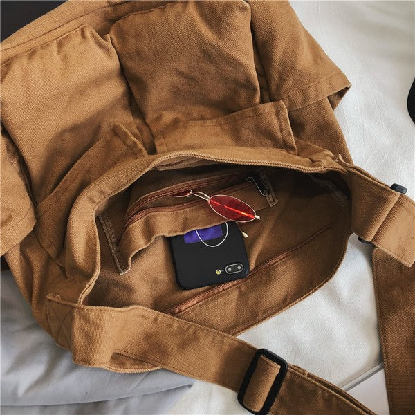Mirla | Nova Överdimensionerad Canvas Messenger Bag-Eva Jonsson