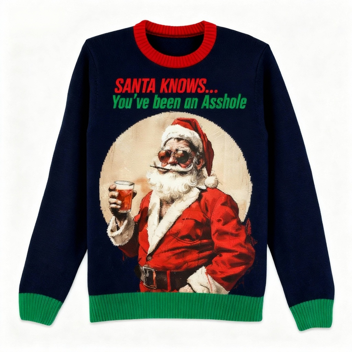 Eva Jonsson | Null Skam Allt Spel: Rolig Jultomte Tryckfull Tröja-Eva Jonsson