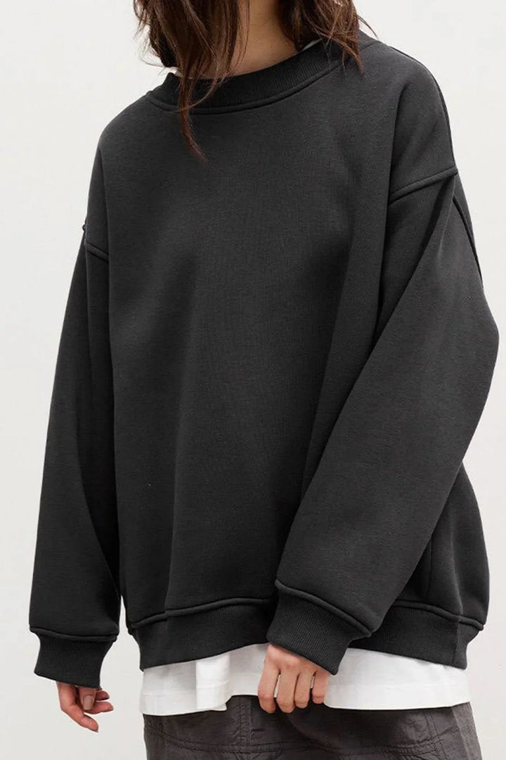 Mirla | Oversize-Tröja med Rundad Halskrage-Eva Jonsson