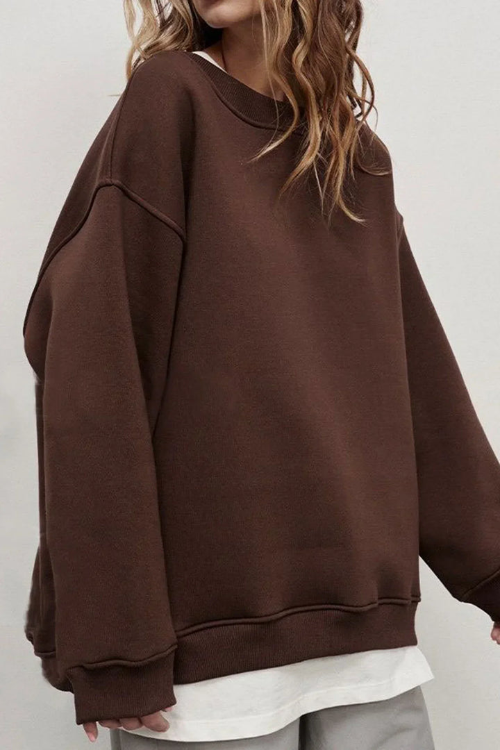 Mirla | Oversize-Tröja med Rundad Halskrage-Eva Jonsson