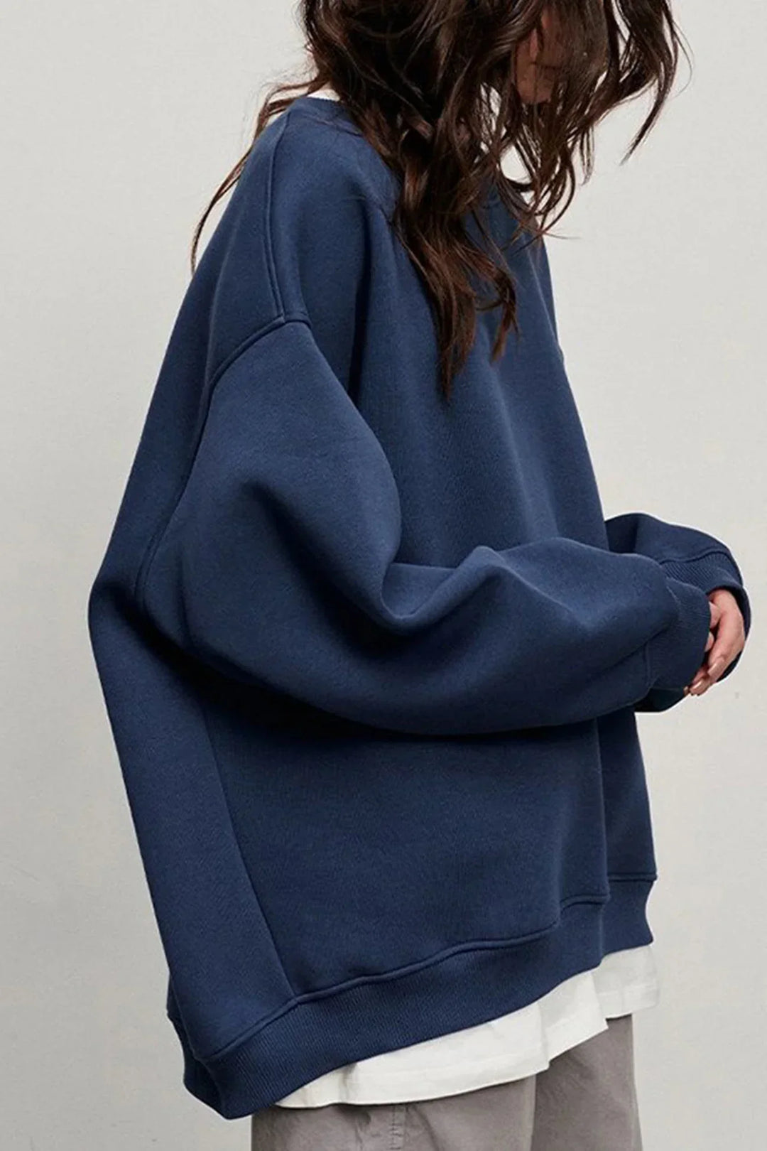 Mirla | Oversize-Tröja med Rundad Halskrage-Eva Jonsson