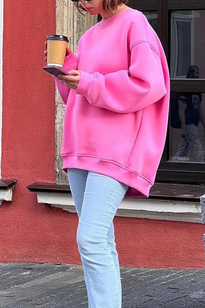 Mirla | Oversize-Tröja med Rundad Halskrage-Eva Jonsson