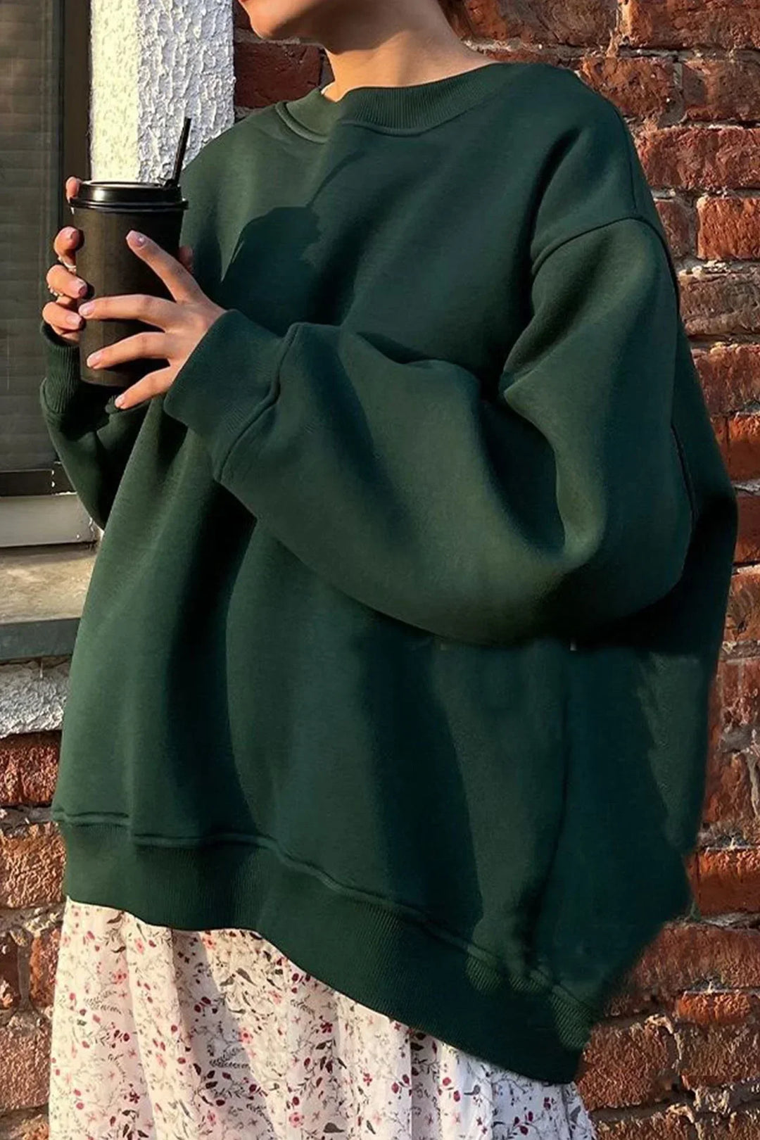 Mirla | Oversize-Tröja med Rundad Halskrage-Eva Jonsson