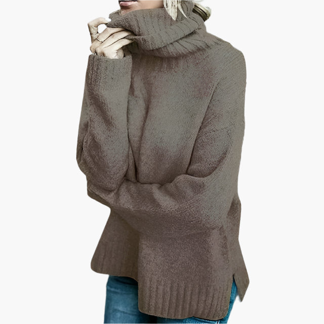 Mirla | Oversized Rullkragentröja - Lätt Stickad Tröja för Vardag & Fritid-Eva Jonsson