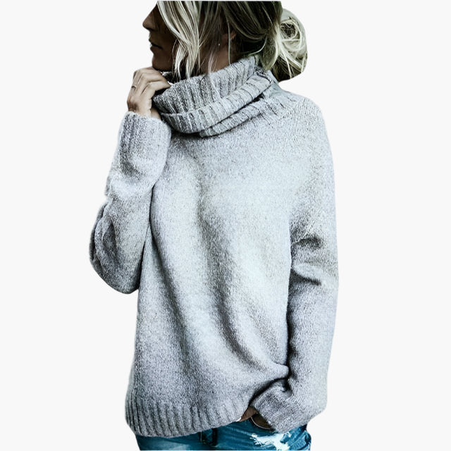 Mirla | Oversized Rullkragentröja - Lätt Stickad Tröja för Vardag & Fritid-Eva Jonsson