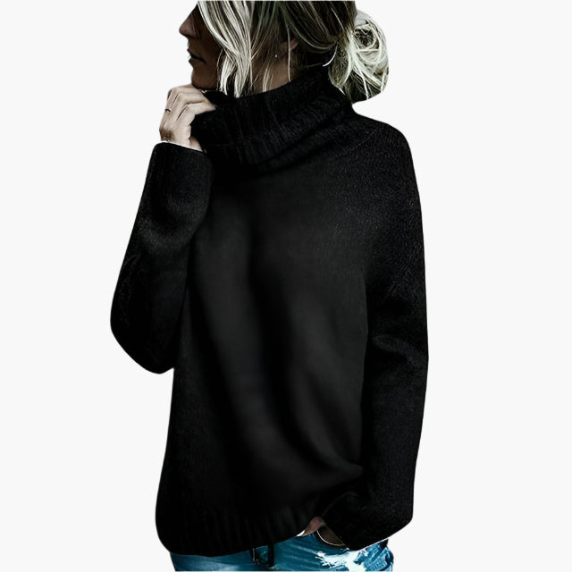 Mirla | Oversized Rullkragentröja - Lätt Stickad Tröja för Vardag & Fritid-Eva Jonsson