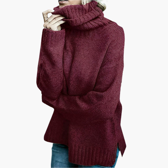 Mirla | Oversized Rullkragentröja - Lätt Stickad Tröja för Vardag & Fritid-Eva Jonsson
