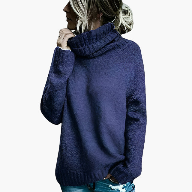 Mirla | Oversized Rullkragentröja - Lätt Stickad Tröja för Vardag & Fritid-Eva Jonsson