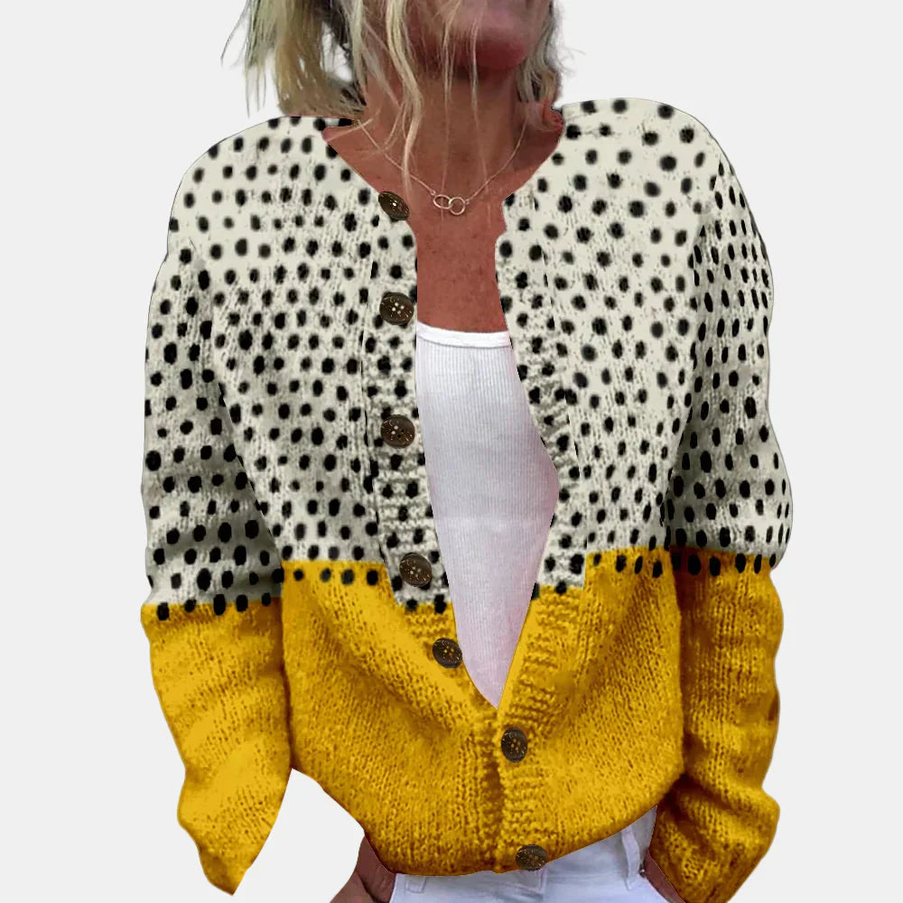 Mirla | Prickig Print Cardigan-Eva Jonsson